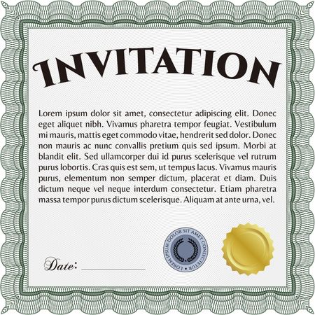 Formal invitation template. Customizable, Easy to edit and change colors. Excellent design. Complex background. 