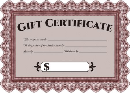 Vector Gift Certificate. Customizable, Easy to edit and change colors. Excellent design. Complex background. 