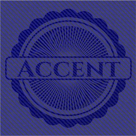 Accent badge with jean texture