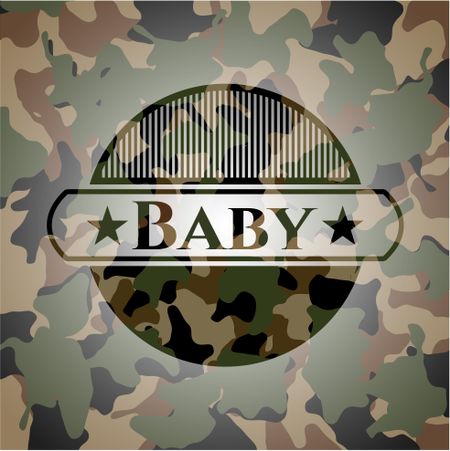 Baby on camo pattern