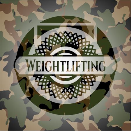 Weightlifting on camo pattern