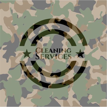 Cleaning Services on camo pattern