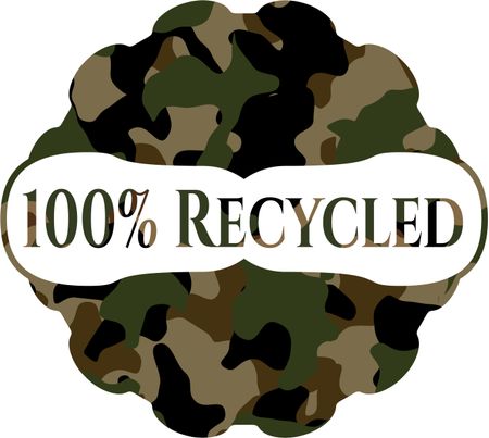 100% Recycled camouflaged emblem