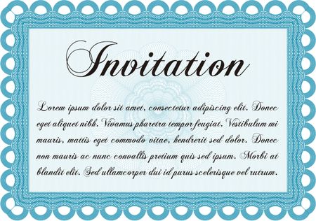 Invitation template. Detailed. Cordial design. Easy to print. 