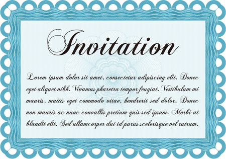 Invitation template. Detailed. Cordial design. Easy to print.