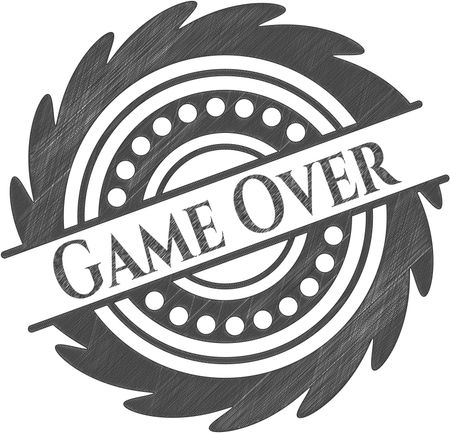 Game Over draw with pencil effect