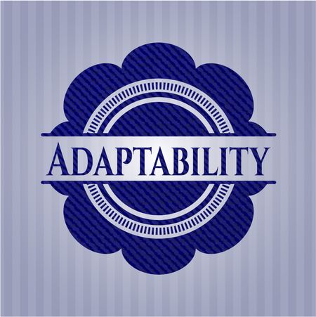Adaptability badge with denim background