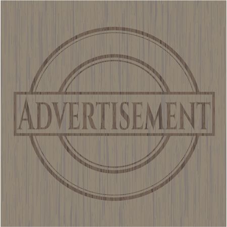 Advertisement wood icon or emblem