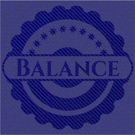 Balance jean or denim emblem or badge background
