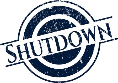 Shutdown grunge style stamp