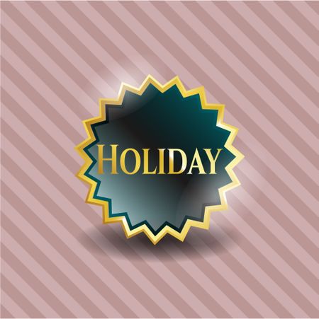 Holiday golden badge or emblem