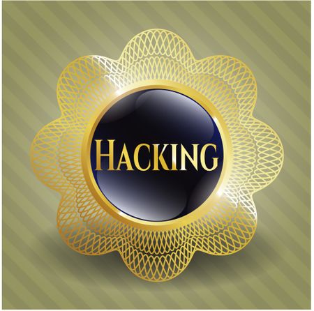 Hacking gold emblem or badge