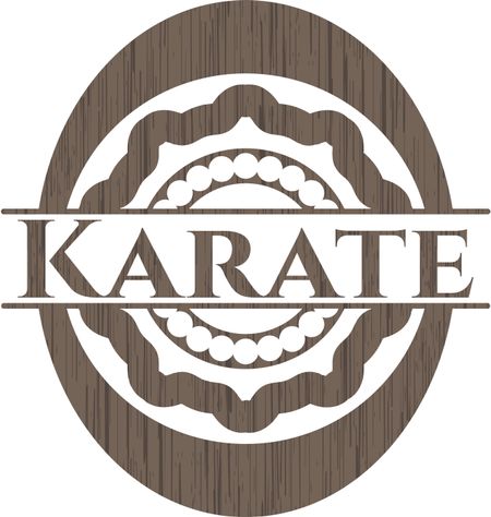 Karate retro wooden emblem