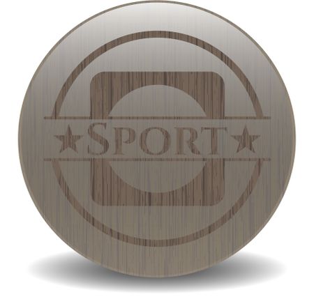 Sport realistic wooden emblem