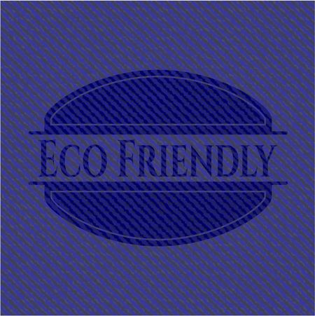 Eco Friendly badge with denim background