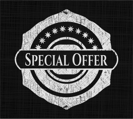 Special Offer chalk emblem, retro style, chalk or chalkboard texture