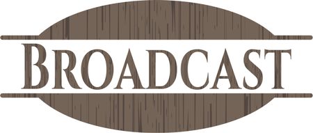 Broadcast vintage wood emblem