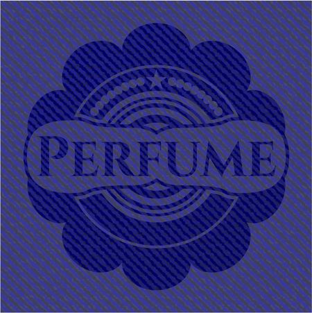 Perfume jean or denim emblem or badge background