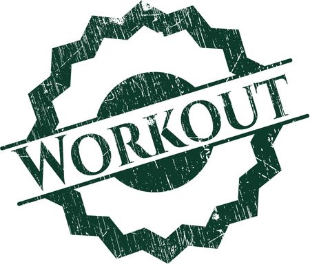 Workout rubber stamp with grunge texture