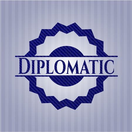 Diplomatic badge with denim background