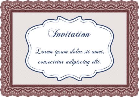 Retro invitation. With quality background. Border, frame. Superior design. 