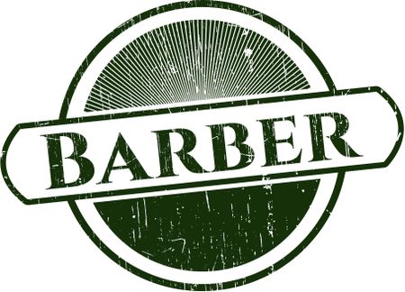 Barber rubber stamp with grunge texture
