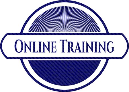 Online Training emblem with denim texture