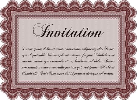 Invitation template. Detailed. Nice design. Easy to print. 