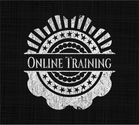 Online Training chalk emblem written on a blackboard