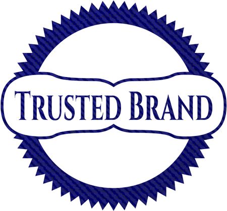 Trusted Brand badge with denim background