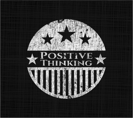 Positive Thinking chalkboard emblem on black board