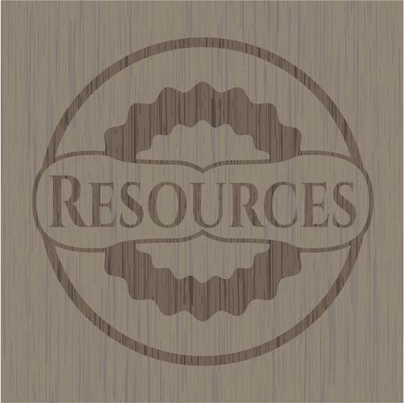 Resources wooden emblem. Retro