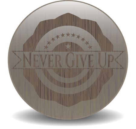 Never Give Up wood emblem. Vintage.