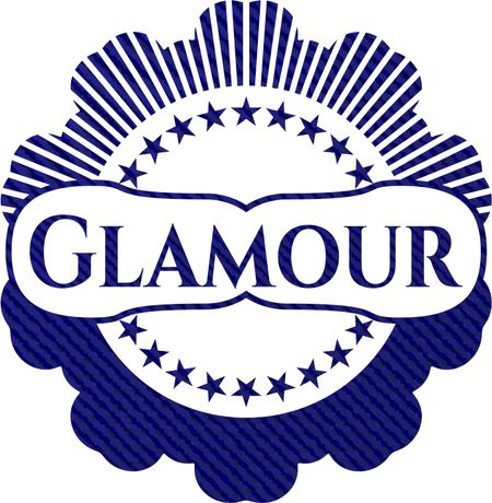 Glamour jean or denim emblem or badge background