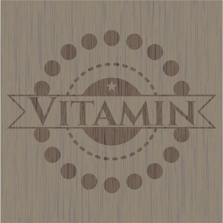 Vitamin wooden emblem. Vintage.