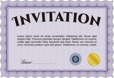 Retro vintage invitation template. 