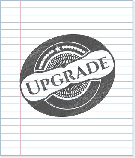Upgrade emblem draw with pencil effect