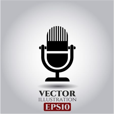 Microphone icon vector symbol flat eps jpg app web concept