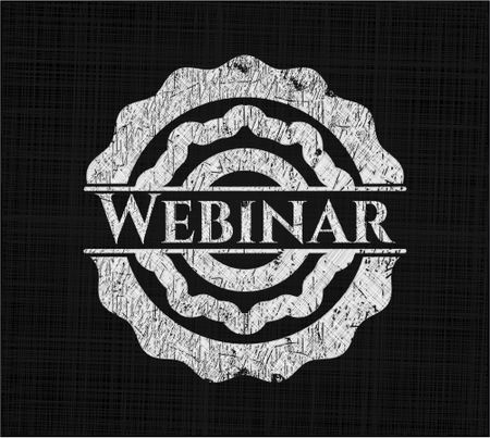 Webinar chalk emblem, retro style, chalk or chalkboard texture