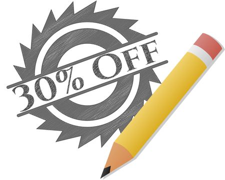 30% Off pencil effect