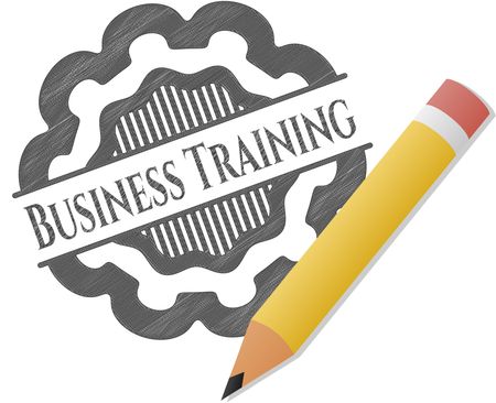 Business Training emblem drawn in pencil