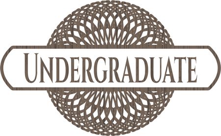 Undergraduate retro style wooden emblem