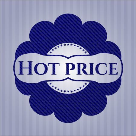 Hot Price emblem with denim high quality background