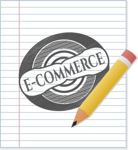 e-commerce draw with pencil effect