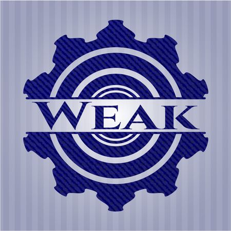 Weak emblem with denim high quality background