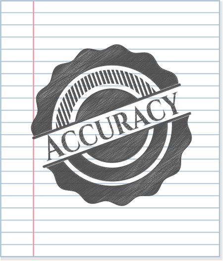 Accuracy emblem with pencil effect