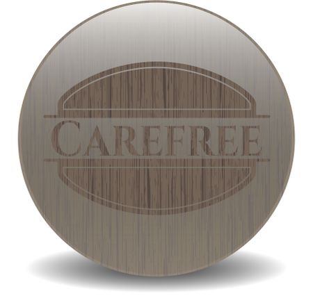 Carefree wooden emblem. Vintage.