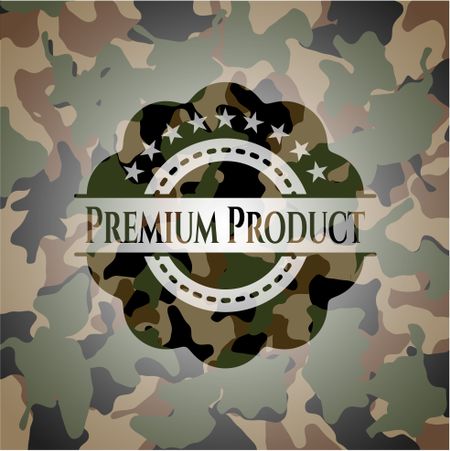 Premium Product on camouflaged pattern