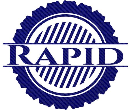 Rapid badge with denim background