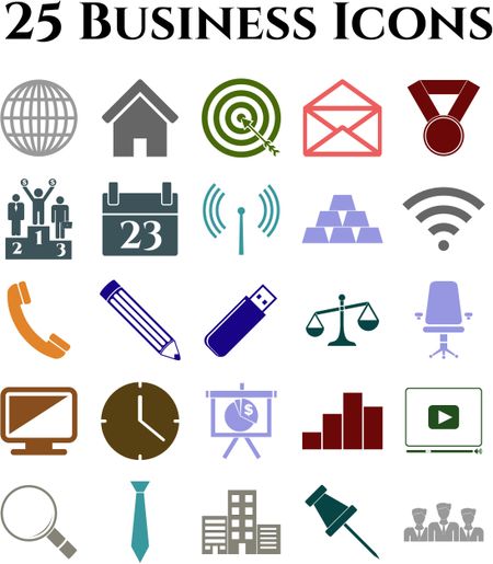25 icon set. business Icons. Universal Modern Icons.